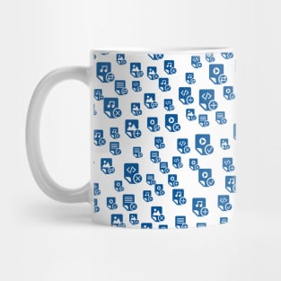 Computer Neck Gator White and Blue Files Mug